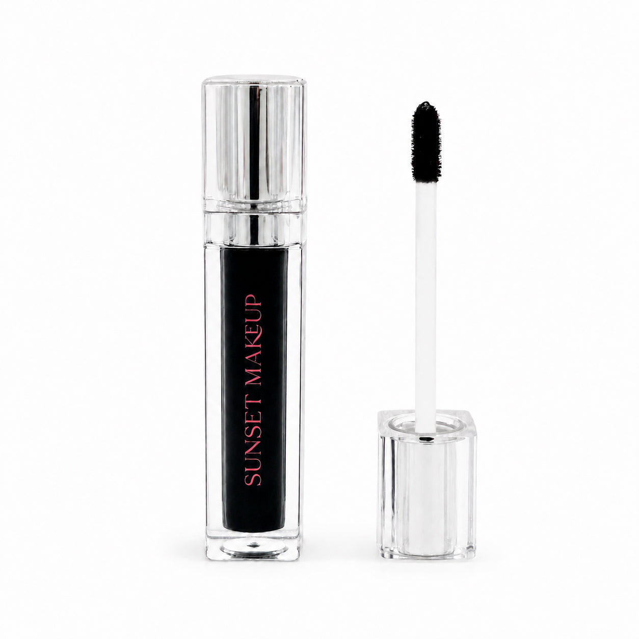 Sunset Makeup Black Lip Stain tube shown with its applicator on a white background.